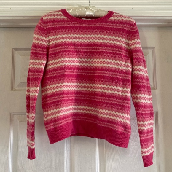 Vineyard Vines Sweaters - Vineyard Vines Hot Pink White Lambswool Sw…